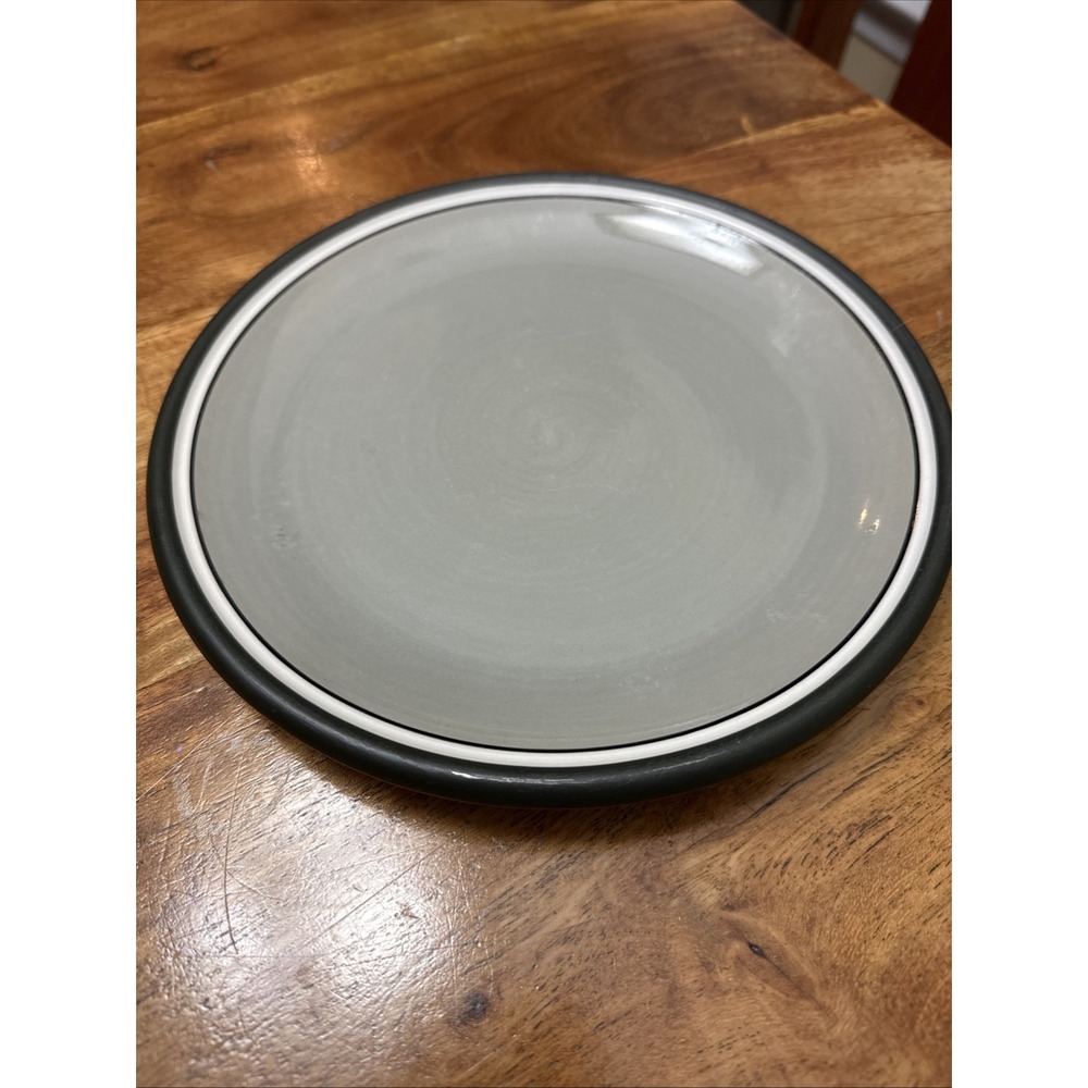 DANSK STACKING STRIPE DOVE GREY SALAD Round PLATE  8.75" (TD)